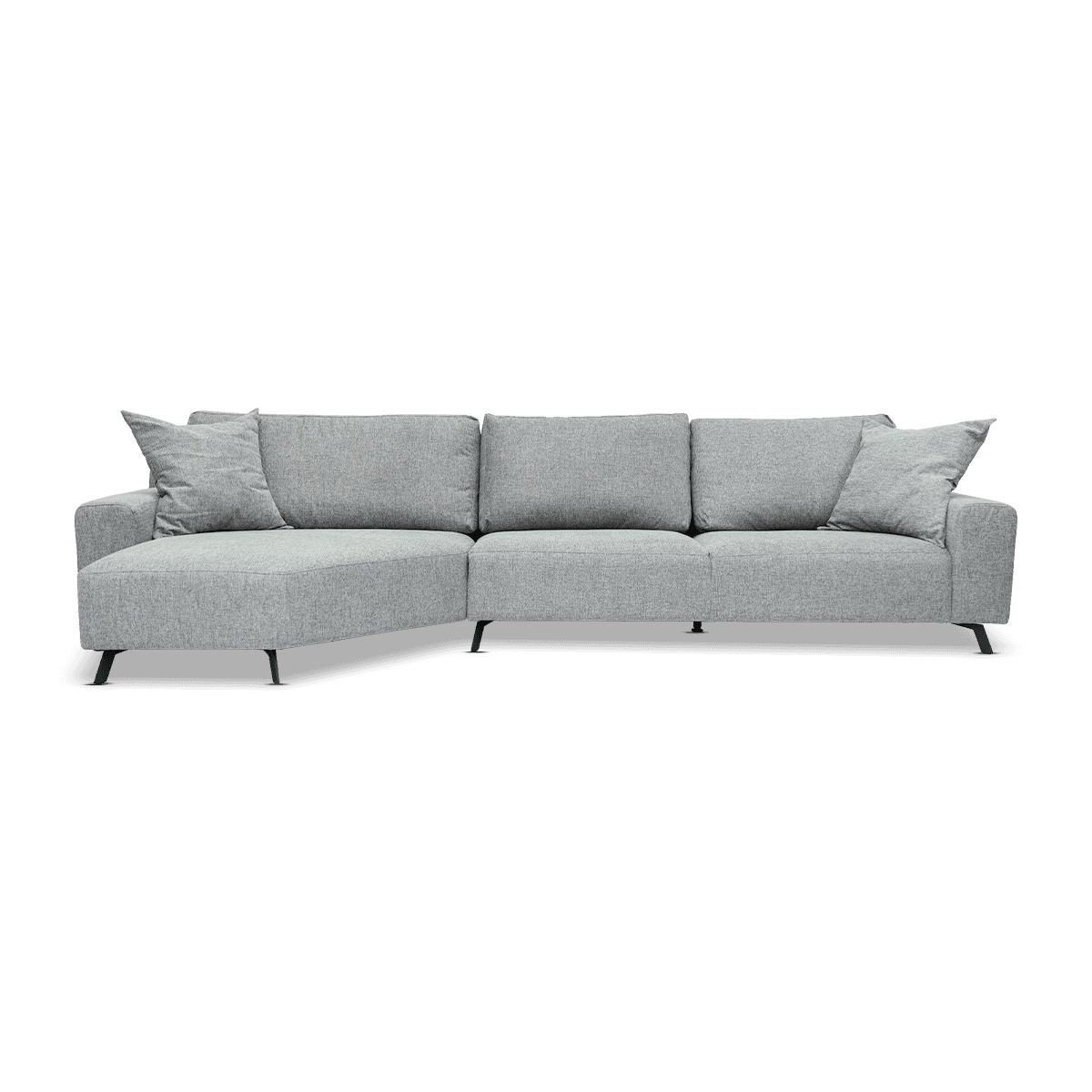 Levi 3-Seater Sofa With Left Chaise, Grey