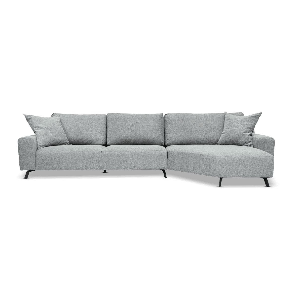 Levi 3-Seater Sofa With Right Chaise, Grey