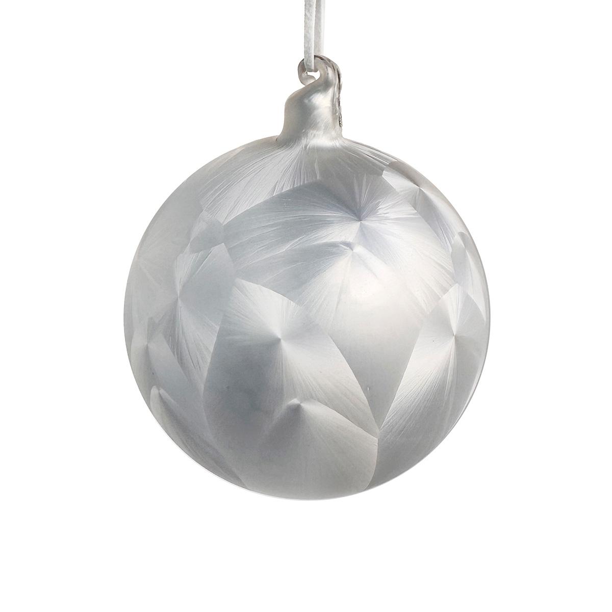 Glass Ball White Frosted 12Cm