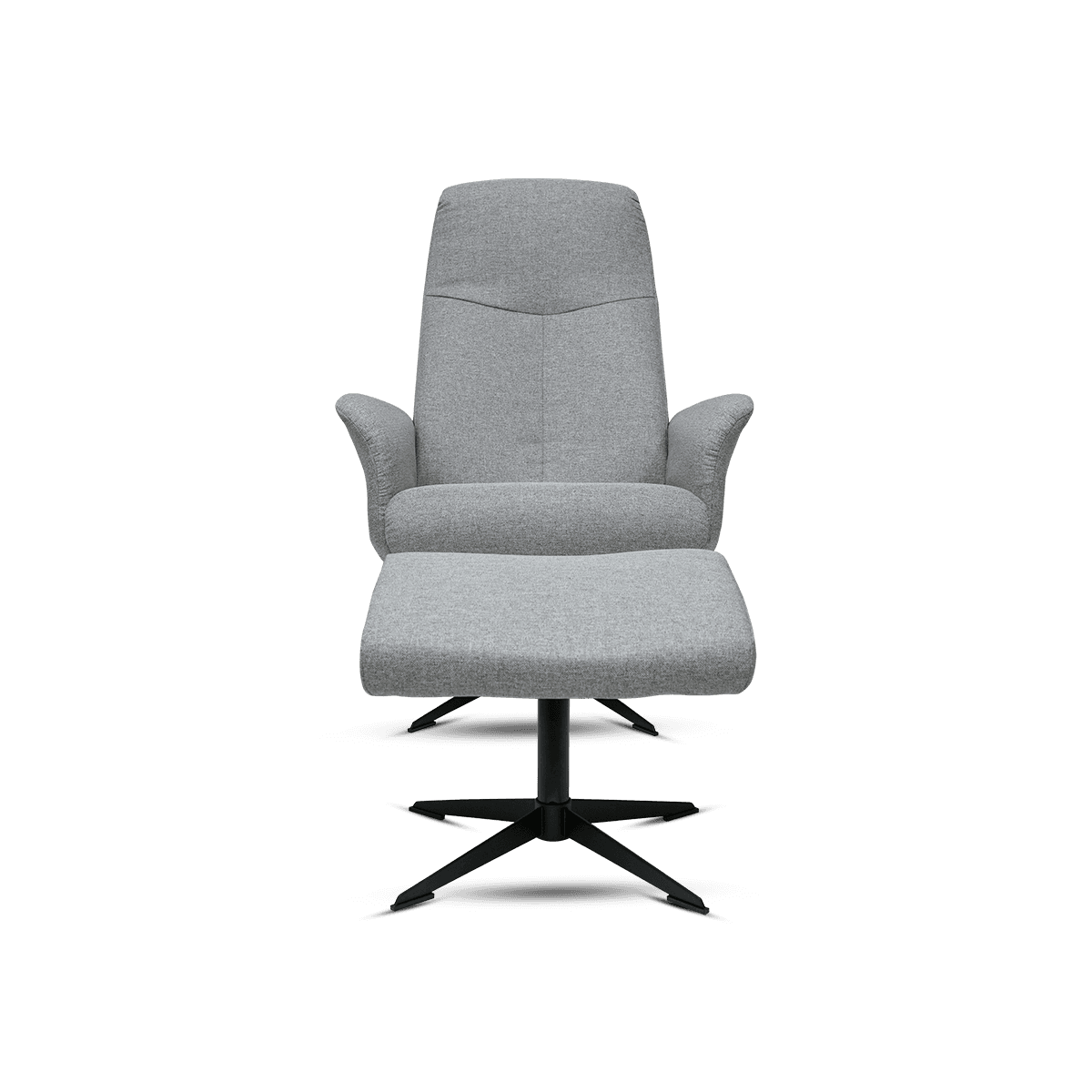 Montana Recliner Chair With Foot Stool,Lt Grey