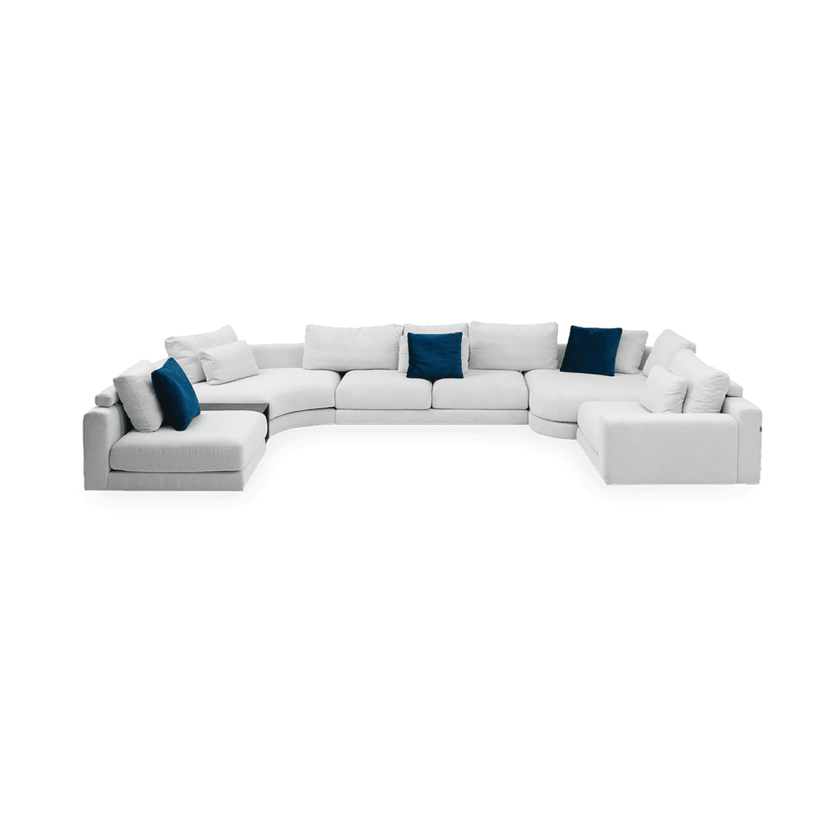 Stone Corner Sofa with Corner Table, Off-White