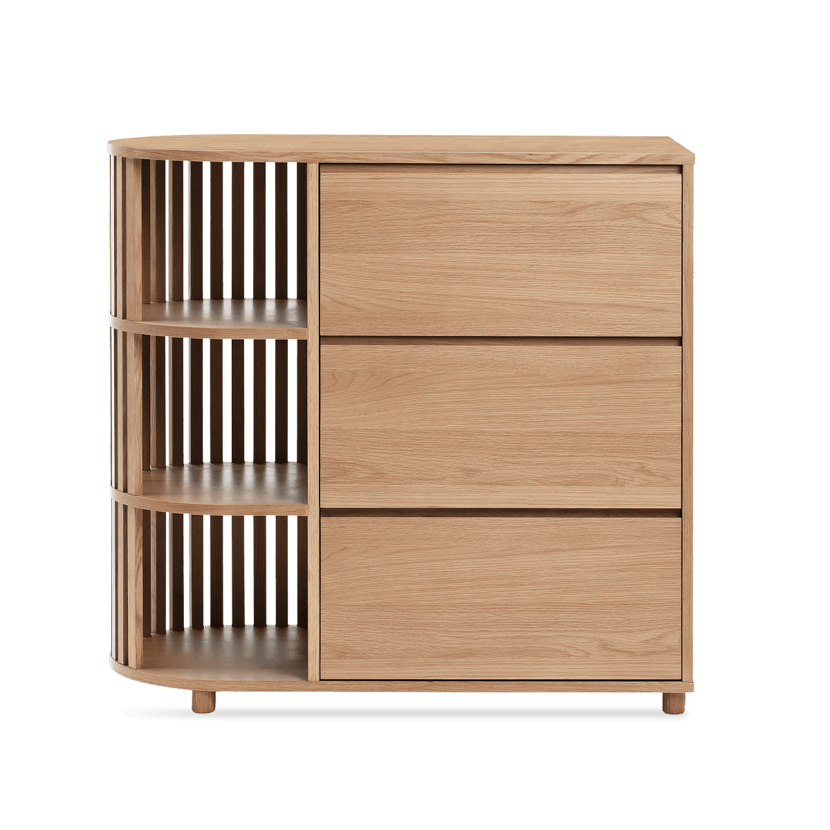 Recap Dresser With 3 Drawers,Solid Veneer Oak