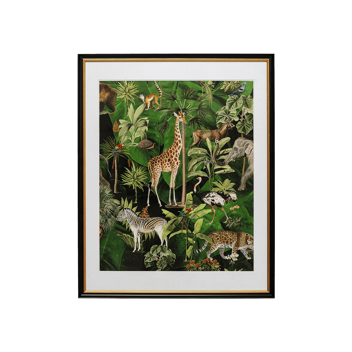 Framed Picture Animals In Jungle 80X100Cm