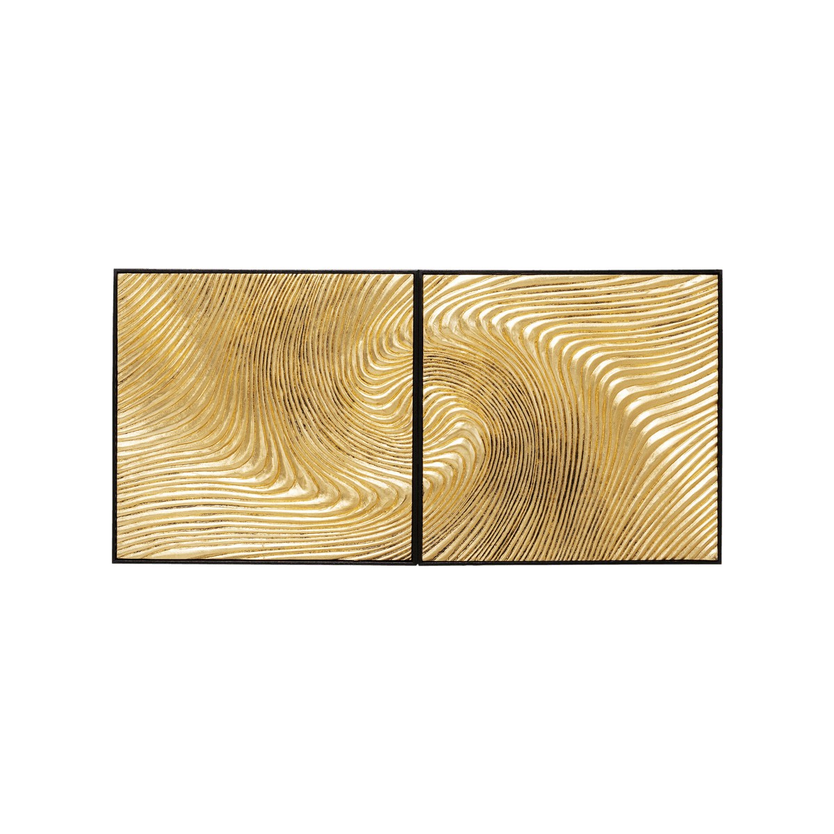 Object Picture Wave Gold (Set of two)