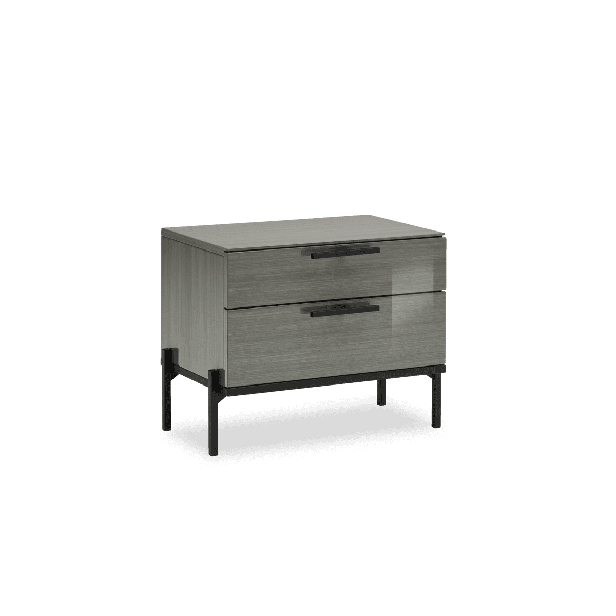 Novecento Nightstand, Silver Wood